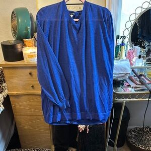 Women’s plus size Roaman’s blue sparkle sweater.